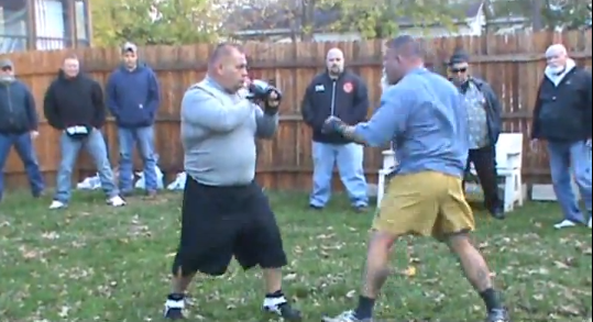 A backyard brawl between Ferrozzo and Abbott. 