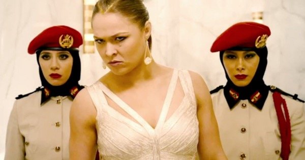 Ronda looking like a bodybuilding Russian villain in Fast & Furious 6