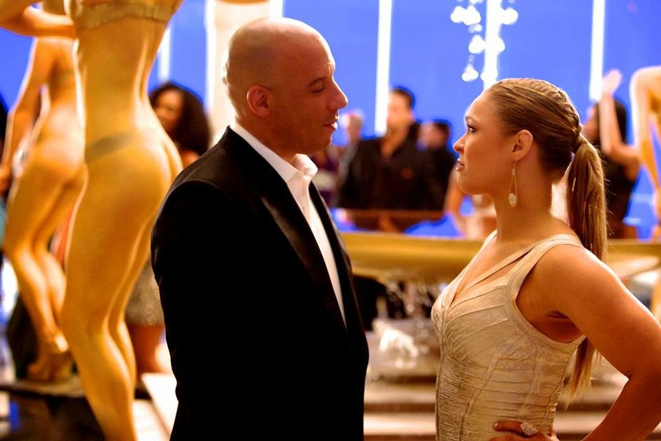 Fast and Furious 7 from the set diesel and rousey
