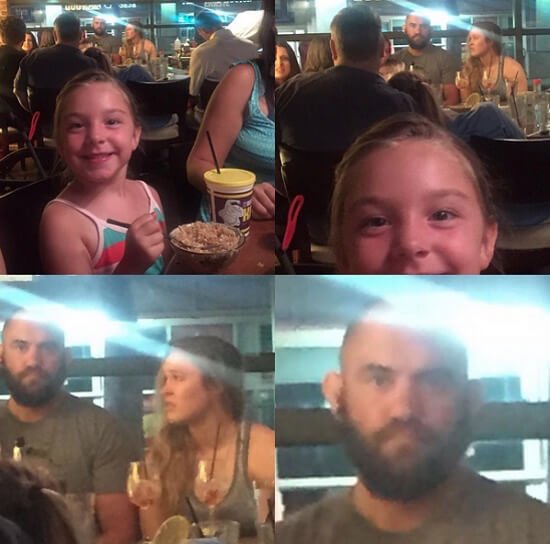 Ronda and Travis out for dinner when the rumors first broke.
