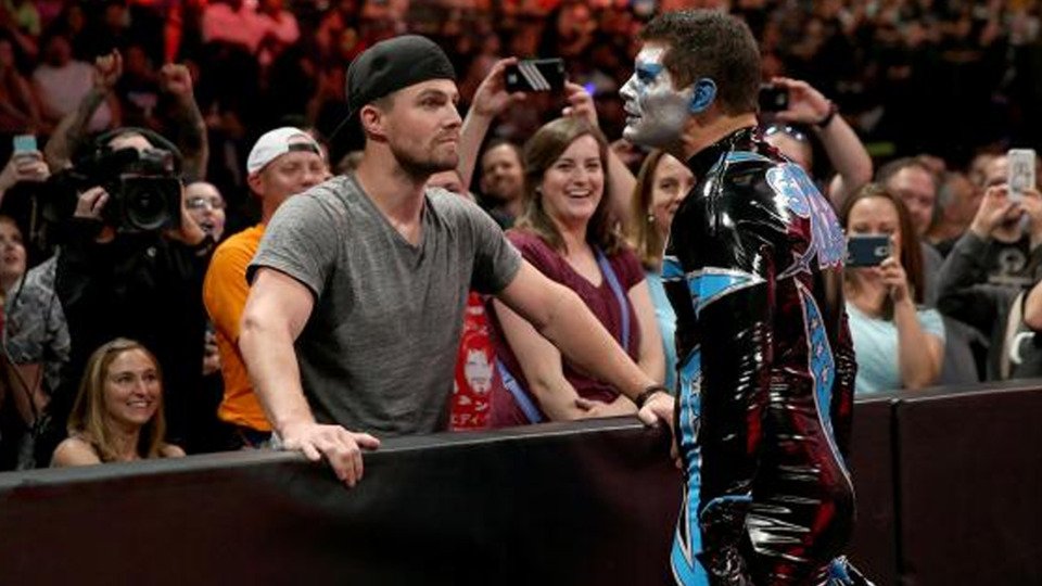"Arrow" star Stephen Amell had one of the most heavily pushed matches at SummerSlam. Photo by WWE.