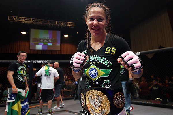 Cris Cyborg is the 145-pound champ over in Invicta and has thrashed all opponents. Photo by Sherdog.com.