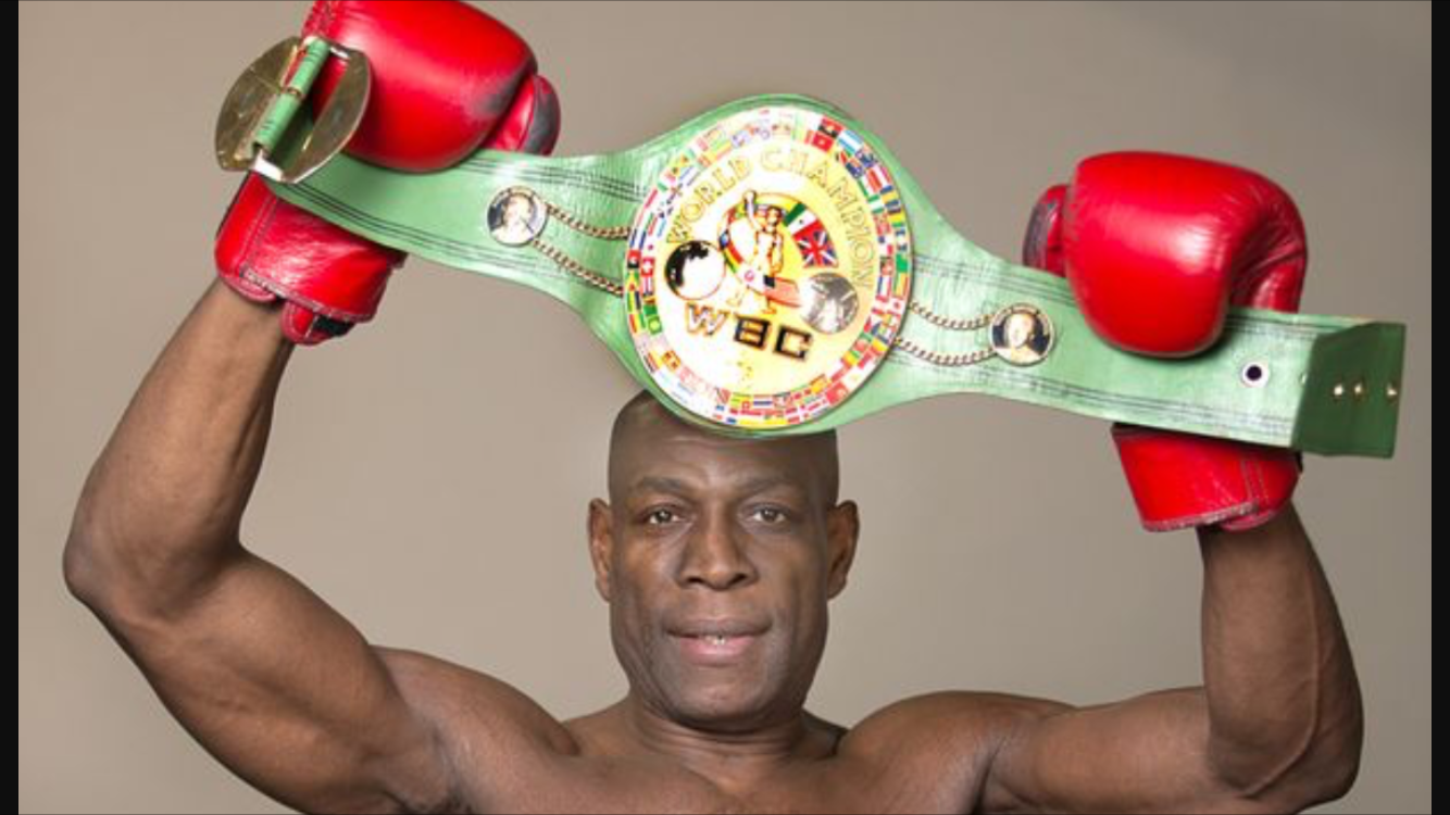Frank Bruno with his WBC belt