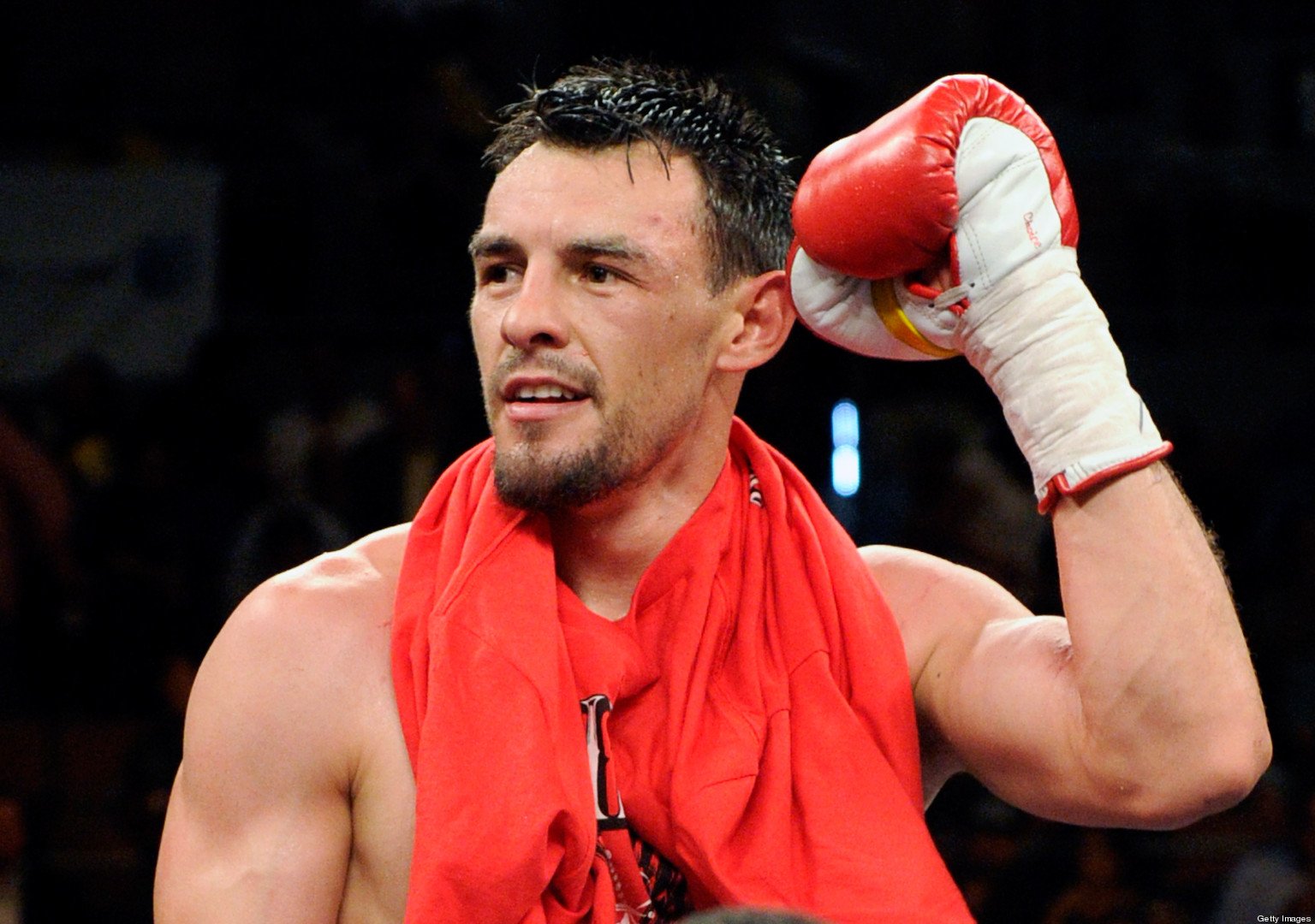 Robert Guerrero celebrates his unanimous-decision victory over Joel Casamayor in their junior welterweight fight at the Mandalay Bay Events Center July 31, 2010 in Las Vegas, Nevada. (Photo by Ethan Miller/Getty Images)