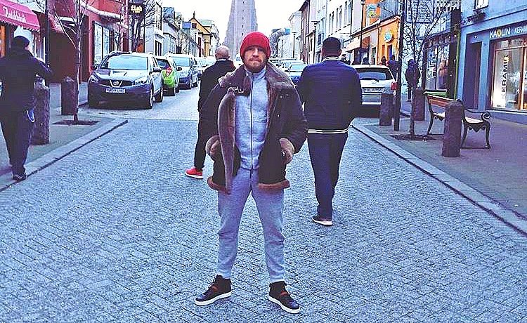 Left Out In The Cold: Conor McGregor in Iceland yesterday. 