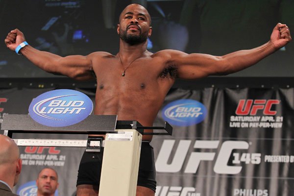 Rashad Evans during the weigh-in for his fight with Jon Jones at UFC 145. 