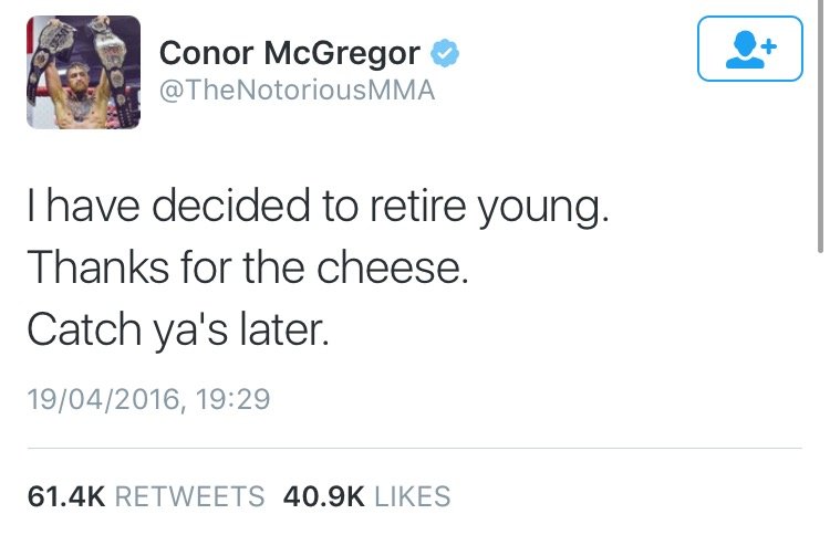 Conor's tweet