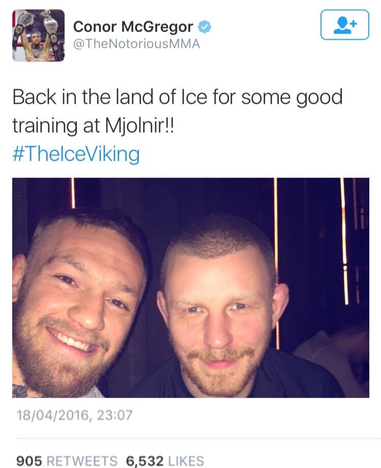 Conor just arrived in Iceland to start training. 