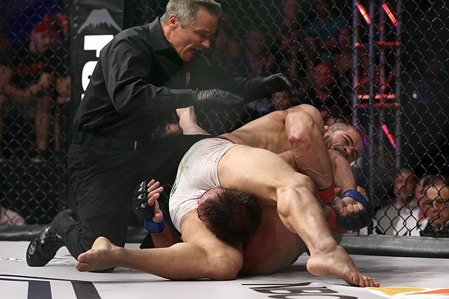 Shields is suspended for two years due to this kimura. Photo by Sherdog.com.
