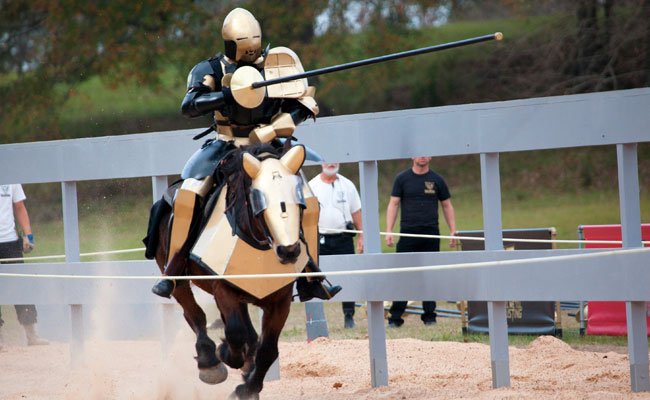 Unfortunately, it doesn't feature jousting. Photo from the short-lived Full Metal Jousting series.