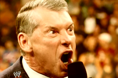 This is probably what Vince McMahon looks like on the phone right now. 