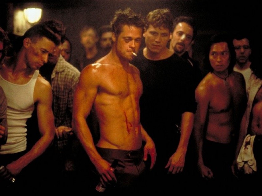 Brad Pitt in the movie Fight Club. 