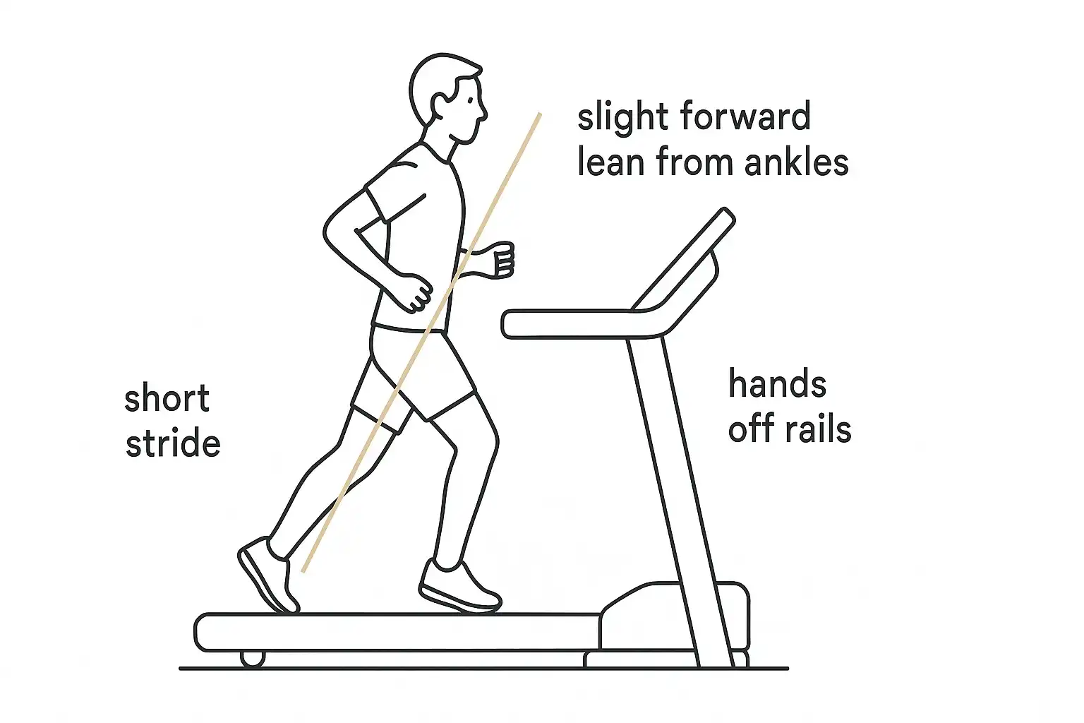 Proper posture and stride for 12-3-30 treadmill