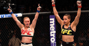 Valentina Shevchenko and Amanda Nunes at UFC 215