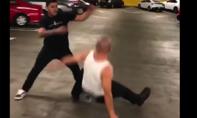 Guy gets knocked out by fighter