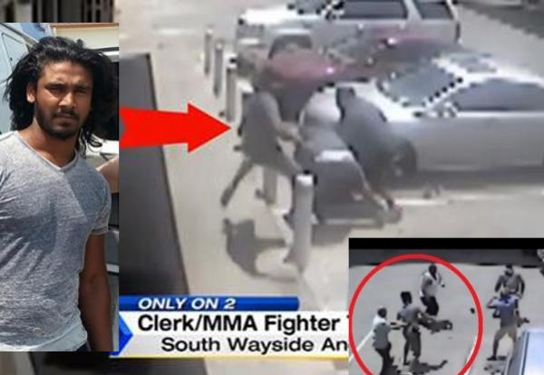 MMA fighter beat up man in gas station