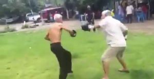 Old Man Get Knockout
