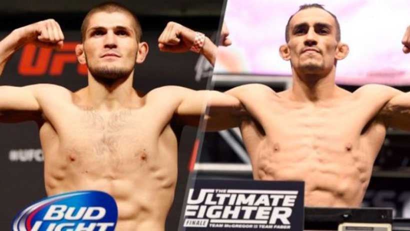 Khabib Nurmagomedov vs. Tony Ferguson at weigh in
