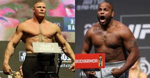 Daniel Cormier and Brock Lesnar at Weigh In
