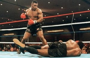 Mike Tyson Standing In Ring After Knocking Out Opponent