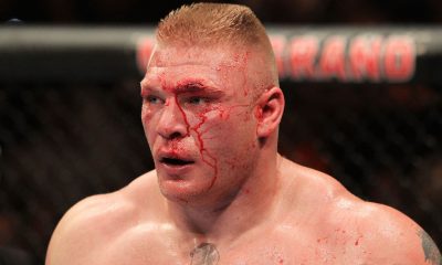 Brock Lesnar with after fight