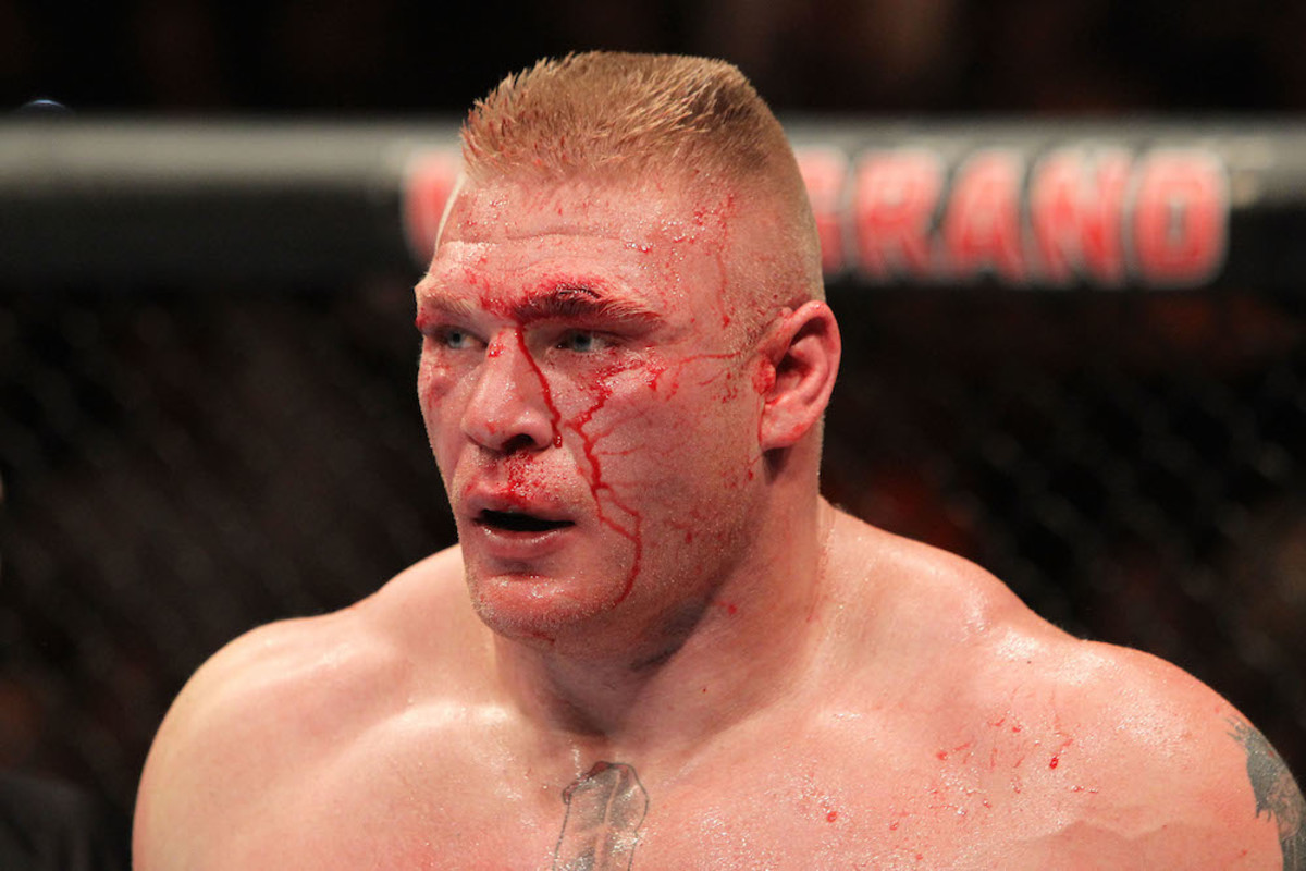Brock Lesnar with after fight