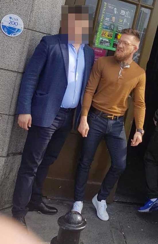 Conor McGregor outside the Marble Arch Pub 