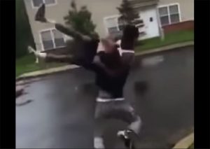 man get body slam and knocked out
