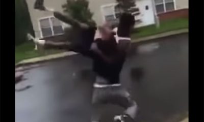 man get body slam and knocked out