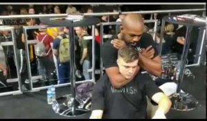 Jon Jones chokes fan at his request