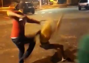 Man Leg-sweep Woman