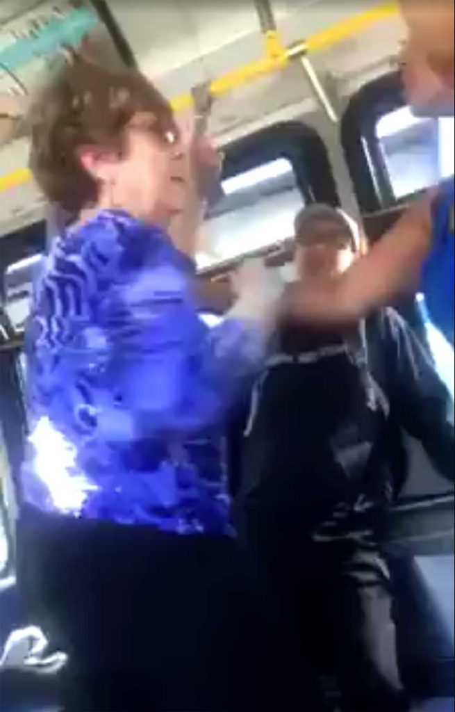 Woman on Bus Get Knocked out