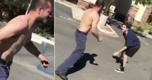 son and step father fighting over his mom