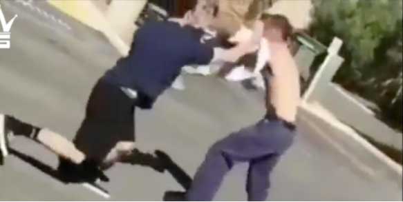 Teen Confronts and Fights His Stepfather in Parking Lot For Smacking His Mom
