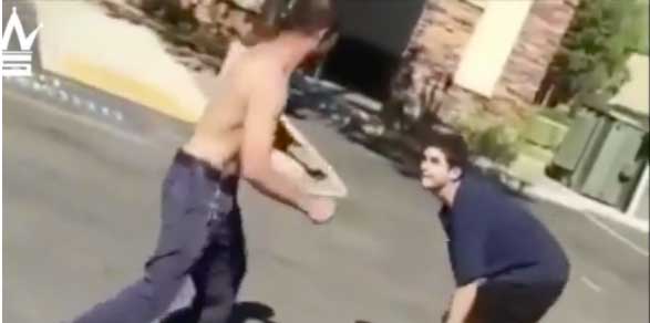 Teen Confronts and Fights His Stepfather in Parking Lot For Smacking His Mom