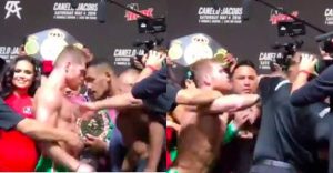 Canelo Alvarez and Daniel Jacobs Fight At Weigh In