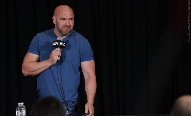 Dana White Stands at Press conference