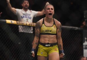 Jessica celebrates win at ufc