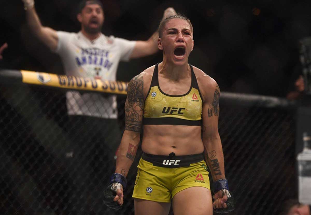 Jessica celebrates win at ufc