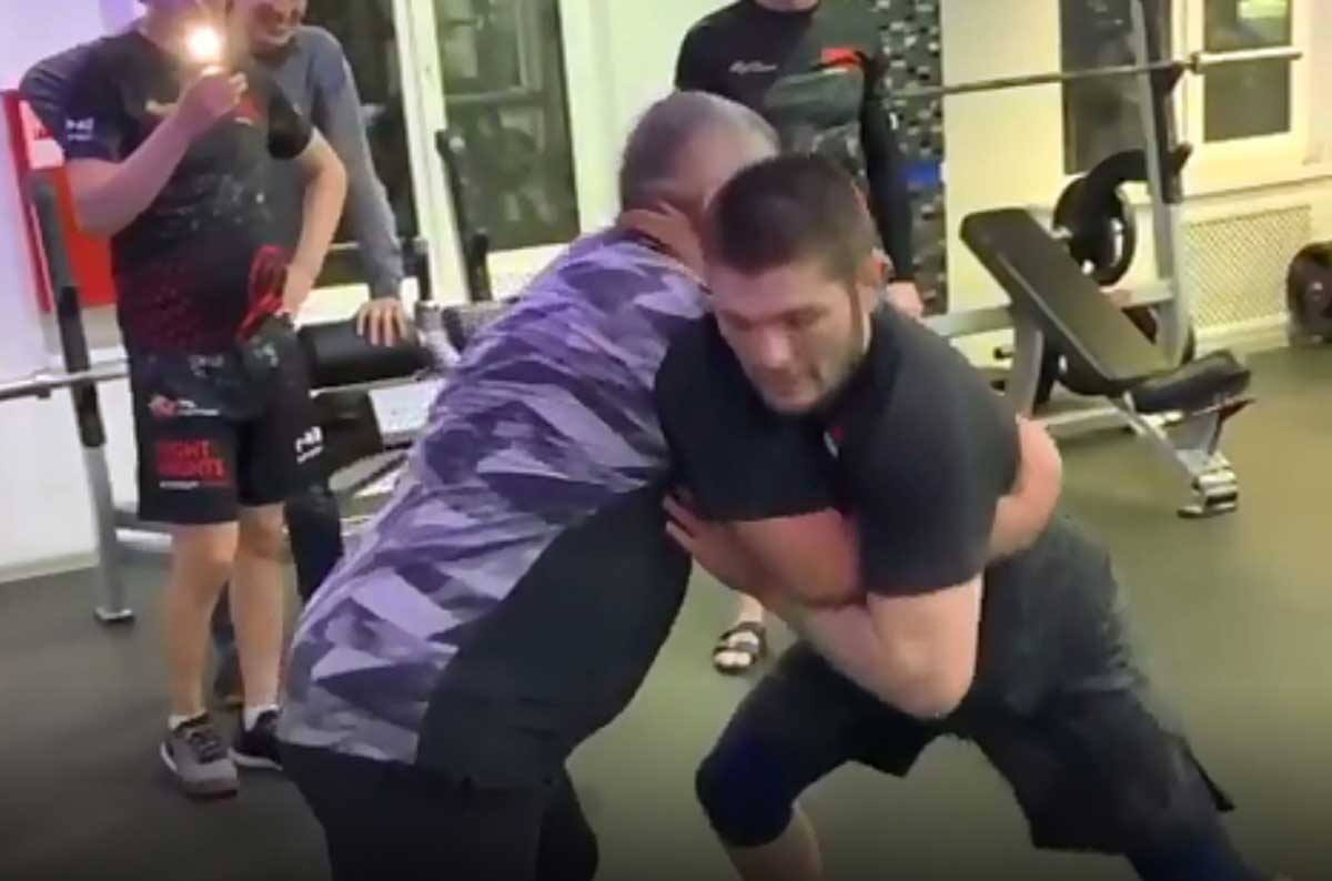 Khabib trains with his father