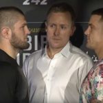 Video of the first confrontation between Khabib and Poirier leading up to title fight